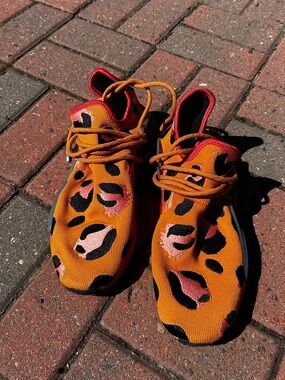 adidas Orange Leopard-Print Kids Sneakers